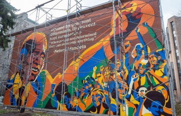 Une murale en l’honneur de Nelson Mandela à Montréal