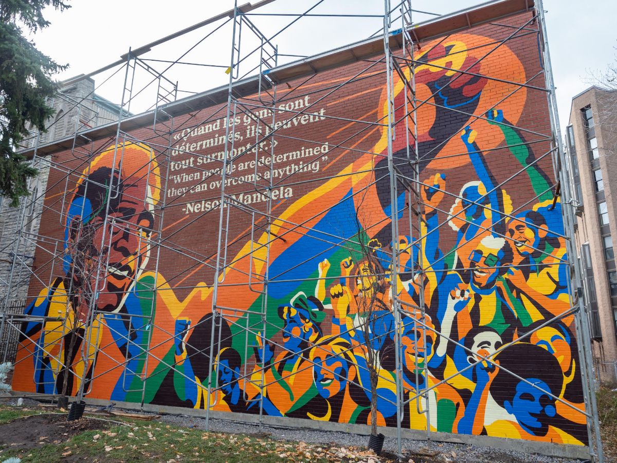 Une murale en l’honneur de Nelson Mandela à Montréal