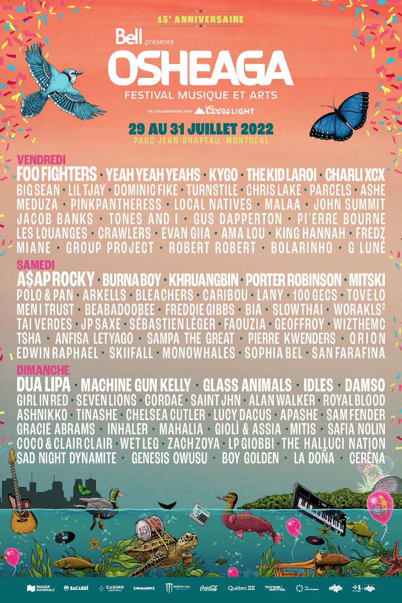 La programmation complète de Osheaga 2022 à Montréal est dévoilée