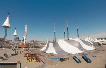 Vidéo | Levée du chapiteau du Cirque du Soleil à Montréal